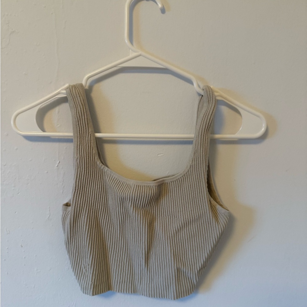 Babaton Ribbed Tank Top in Beige